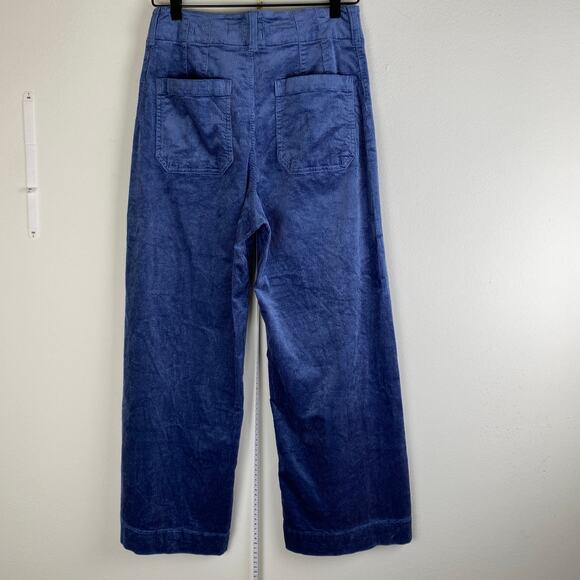 Maeve The Colette Cropped Wide Leg Corduroy Pants Size 28 Blue - Picture 7 of 13